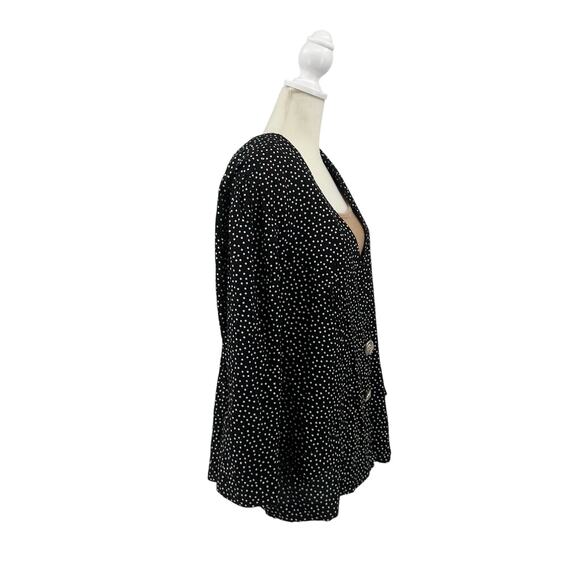 Robert Too VTG Blazer Jacket WMNS 20W Plus Size Diamond Print Black/White Office - Picture 1 of 7